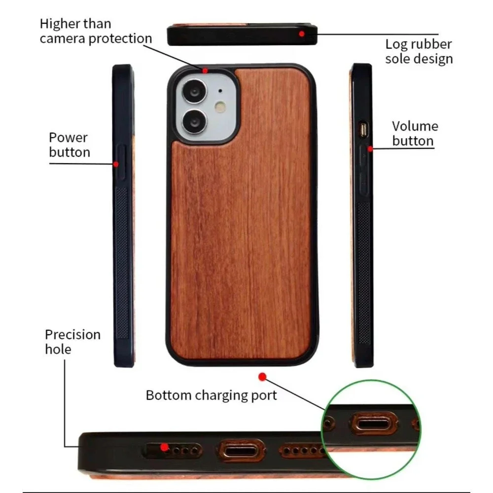 Custom Laser Engraved Wood Backing Phone Case For The Iphone 17 Pro